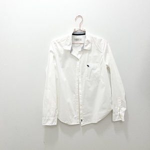 ABERCROMBIE AND FITCH WHITE OXFORD BUTTON DOWN
